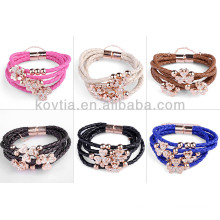 NH00256 Brazalete de pulsera de cuero trenzado de alta calidad